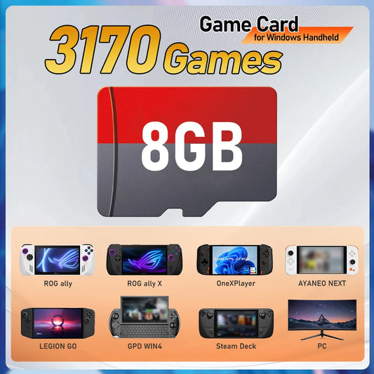 Retrobat Game Card — 3,170 Games for ROG Ally, LEGION GO, AYANEO, OneXPlayer, Steam Deck & Windows PC, Includes N64 Titles