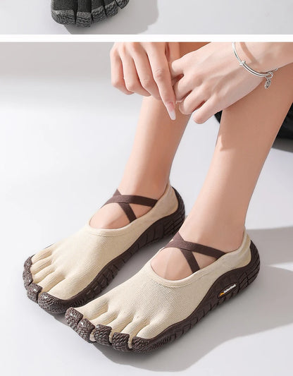 Gallonshark Five-Finger Split Toe Shoes – Lace-Up, Anti-Slip, Silent Soft Sole for Indoor Sports, Fitness, Yoga & Skipping Rope