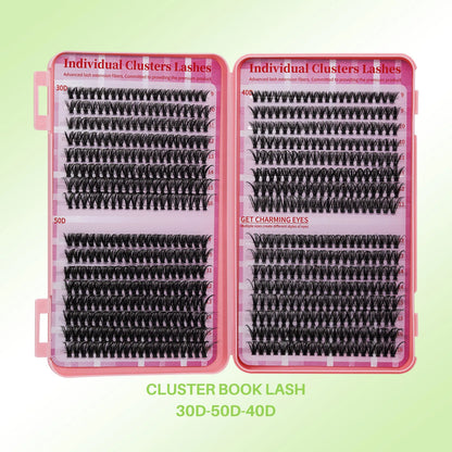 DIY Lash Clusters Book – D Curl Mega Volume Eyelash Extensions with Individual Lashes for Extensions