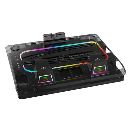 GAMINJA P53 RGB Cooling Stand for PS5 Slim – Multi-Function Controller Charger & PS Portal Magnetic Charging Base Station