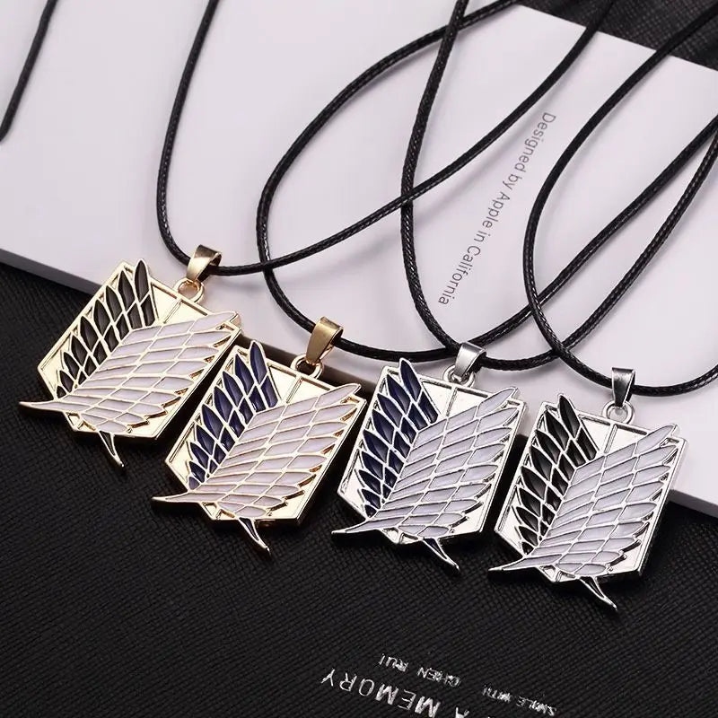 Attack on Titan Wings of Freedom Necklace - Alloy Investigator Logo Anime Pendant Jewelry Party Accessory
