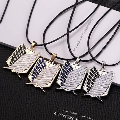 Attack on Titan Wings of Freedom Necklace - Alloy Investigator Logo Anime Pendant Jewelry Party Accessory