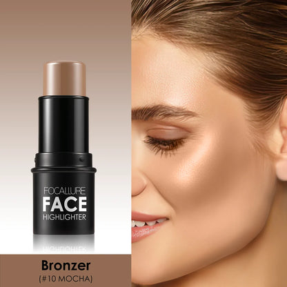 FOCALLURE Bronzer Highlighter Stick - Waterproof Body & Face Contour, Corrector & Illuminator Cream for Women's Makeup