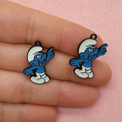 10-Piece Cartoon Anime Alloy Charms - Drip Oil Pendants for DIY Jewelry, Keychains, Earrings & Bag Accessories