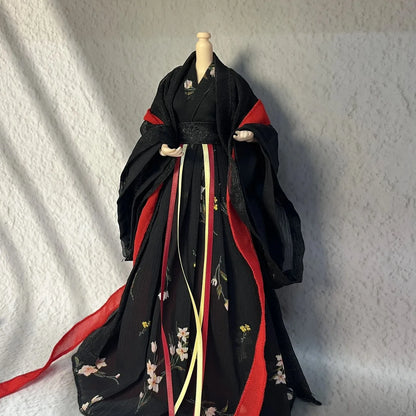 30cm 1/6 Scale Female Soldier Doll Outfit – Ancient Style Hanfu Cloak Suit for 12-Inch Action Figures, Toy Gift