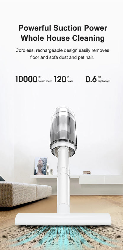 Handheld Rechargeable Vacuum Cleaner – Portable Wireless Dual-Purpose Car & Home Dust Catcher 10000PA
