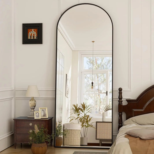 21x64 inch Arched Full Length Mirror – High Definition Aluminum Alloy Frame for Bedroom or Living Room