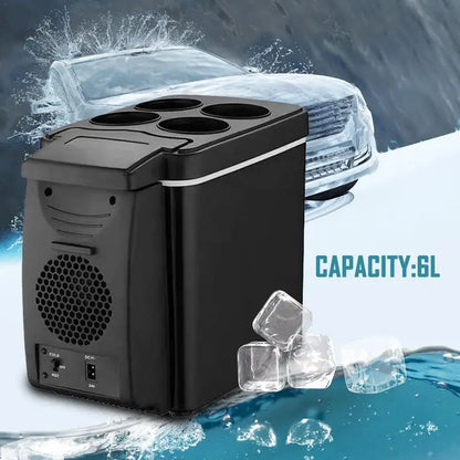 12V 6L Portable Car Freezer - Mini Auto Refrigerator Cooler for Outdoor Travel & Road Trips