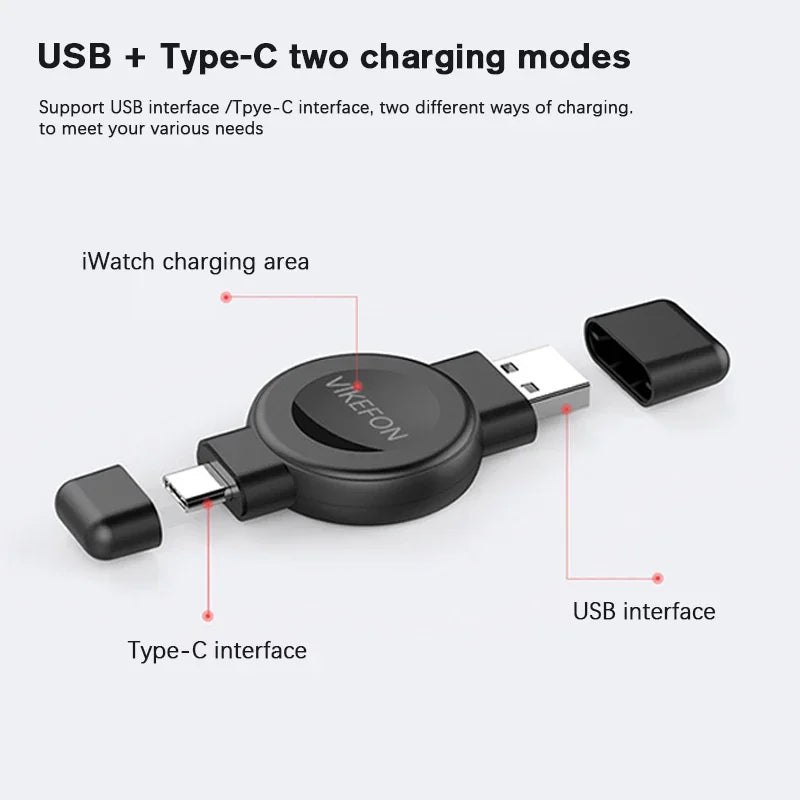 2-in-1 Magnetic Wireless Watch Charger – Fast Charging Dock for Apple Watch 9–3 & Samsung Galaxy Watch 6/5/4/3/Active Series Stand Accessory