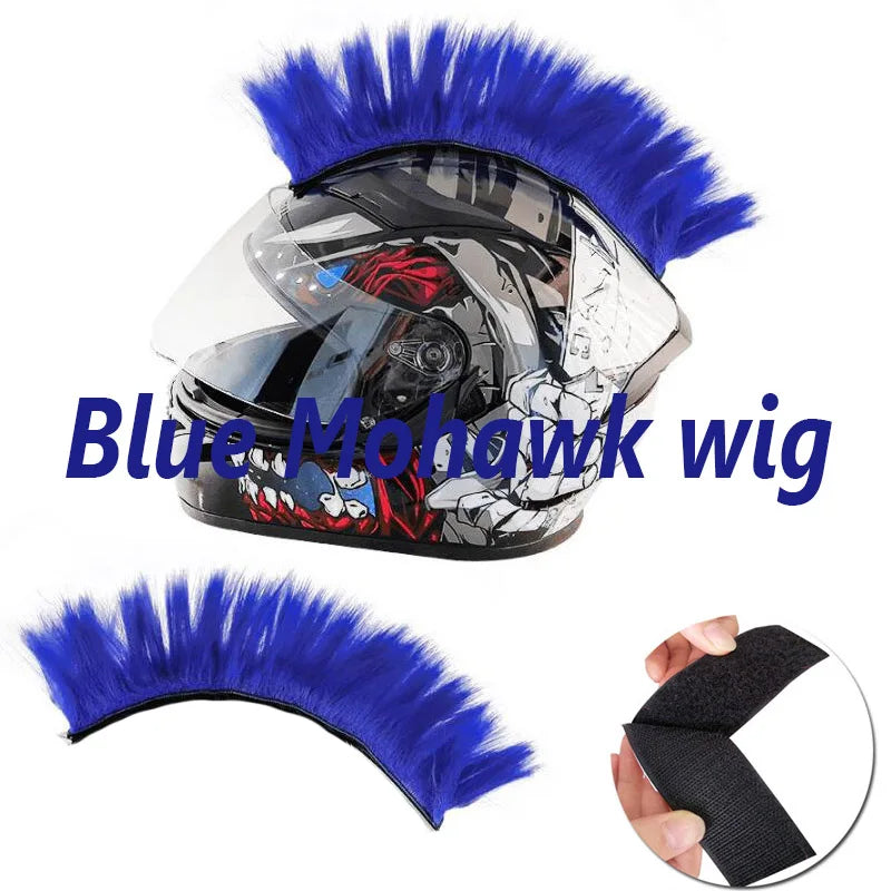 Creative Motorcycle Helmet Mohawk Wig – Electric Helmet Decoration Cosplay Accessories for Motorbike