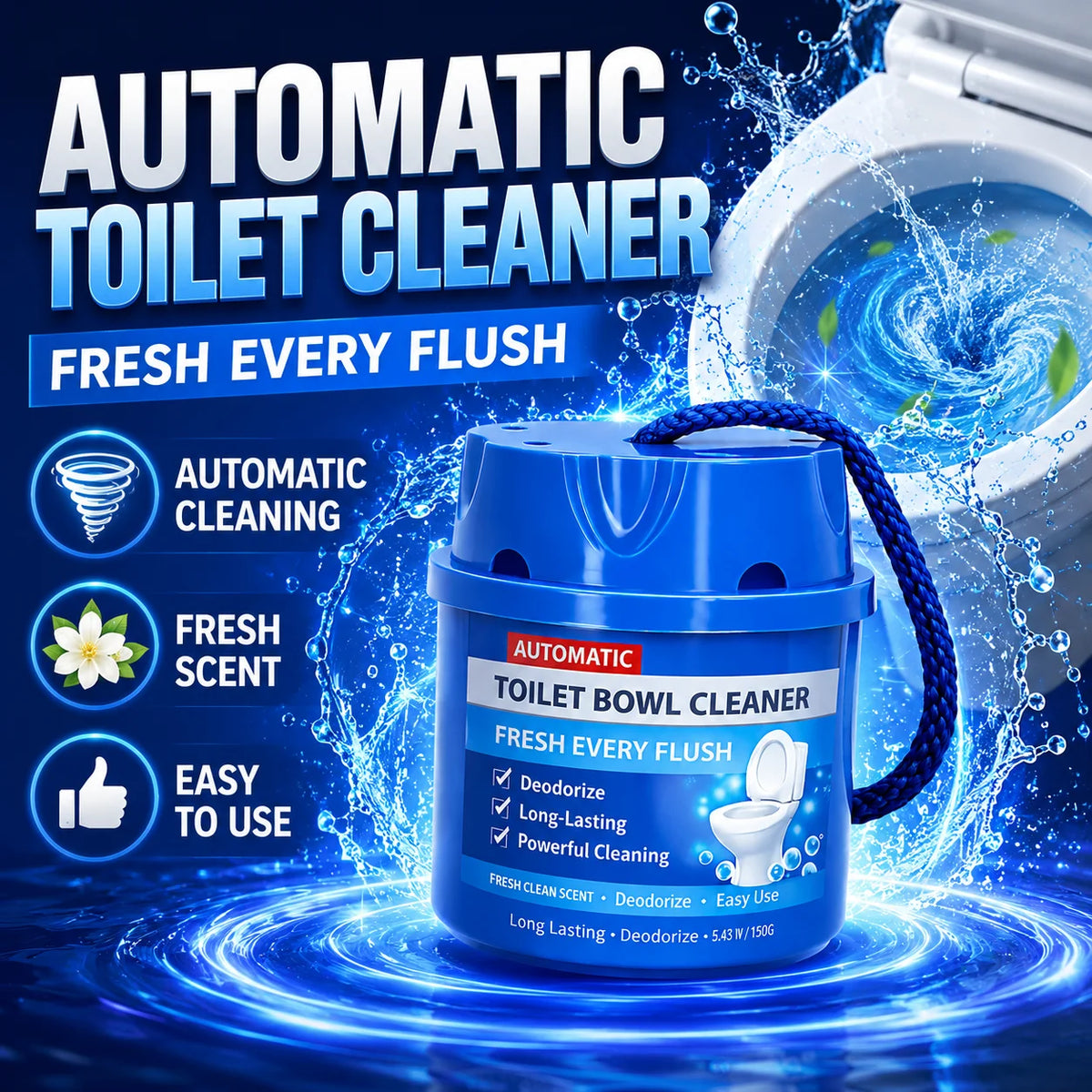Toilet Cleaning Foam - Bathroom Toilet Cleaner and Deodorizer for Odor Removal and Long-Lasting Freshness