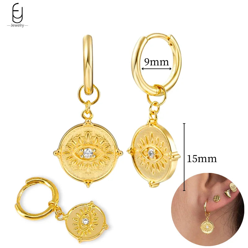 925 Sterling Silver Gold Tassel Earrings - Vintage Crystal Long Chain Hoop Jewelry for Women