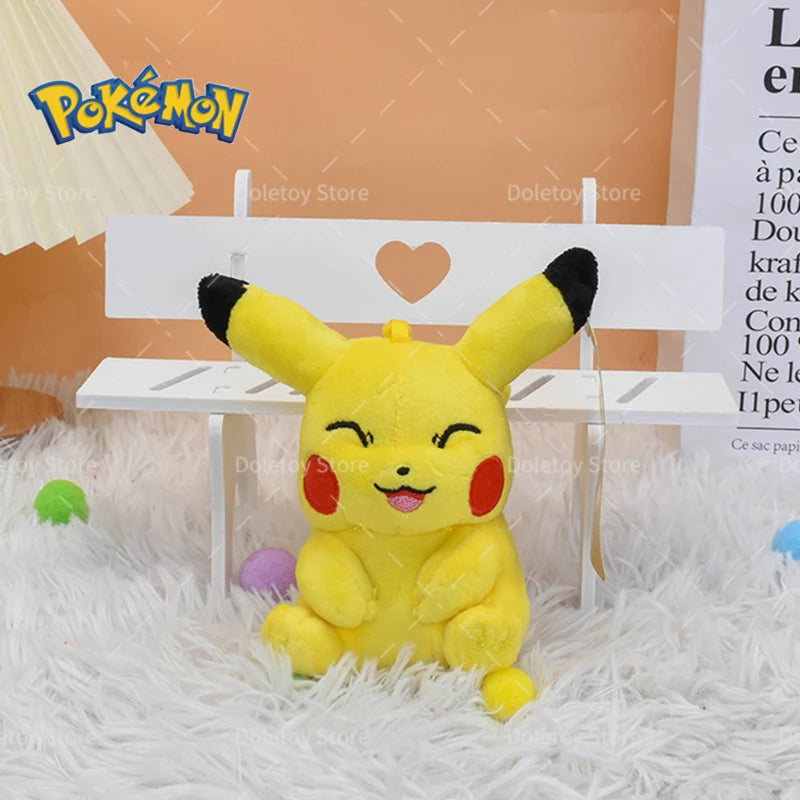 Original Pokémon Plush Keychain – Pikachu, Eevee, Charmander, Squirtle, Mew, Snorlax, Jigglypuff Cute Cartoon Doll Toy Gift for Kids