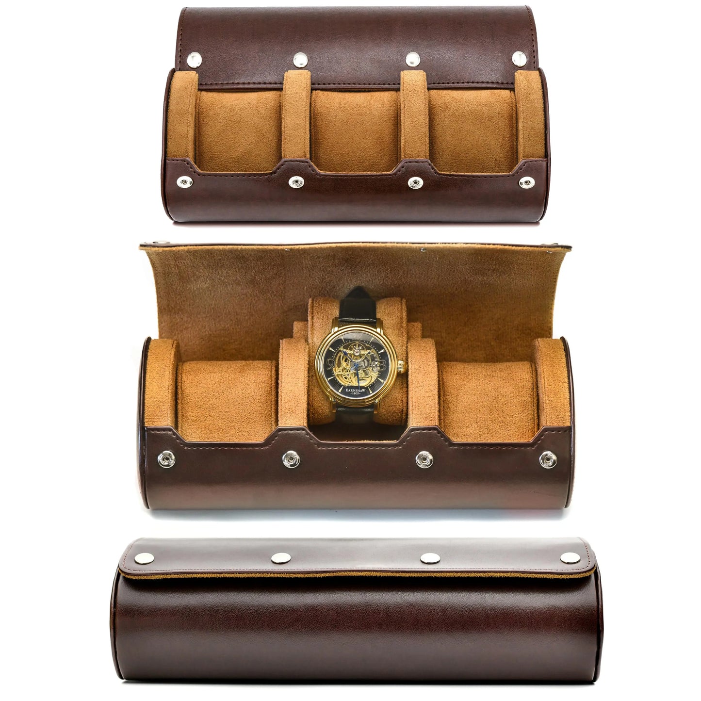 6-Slot Watch Travel Case – PU Leather Organizer Roll for Men & Women, Watch Display Storage Case