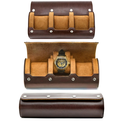 6-Slot Watch Travel Case – PU Leather Organizer Roll for Men & Women, Watch Display Storage Case