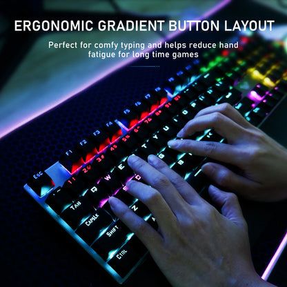 AULA F2088 Mechanical Gaming Keyboard – 104 Keys, Anti-Ghosting, Brown/Blue Switch, Wired RGB Backlit for PC & Laptop