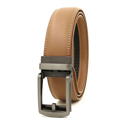 Genuine Leather Men’s Belt - Cowhide Luxury Automatic Buckle Business Casual Designer Waist Belt