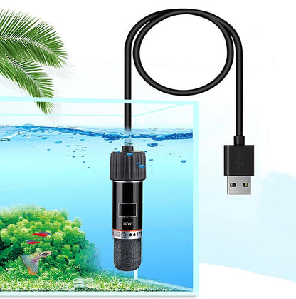 USB Mini Aquarium Heating Rod – 10W Submersible Thermostat Heater for Small Fish Tanks, 26°C Constant Temperature