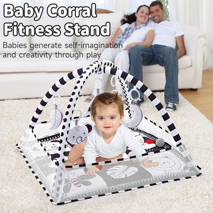 Baby Play Gym Mat — Activity Play Mat with Rack for Newborns & Toddlers 0–36 Months, Tummy Time, Crawling & Play Blanket Toys