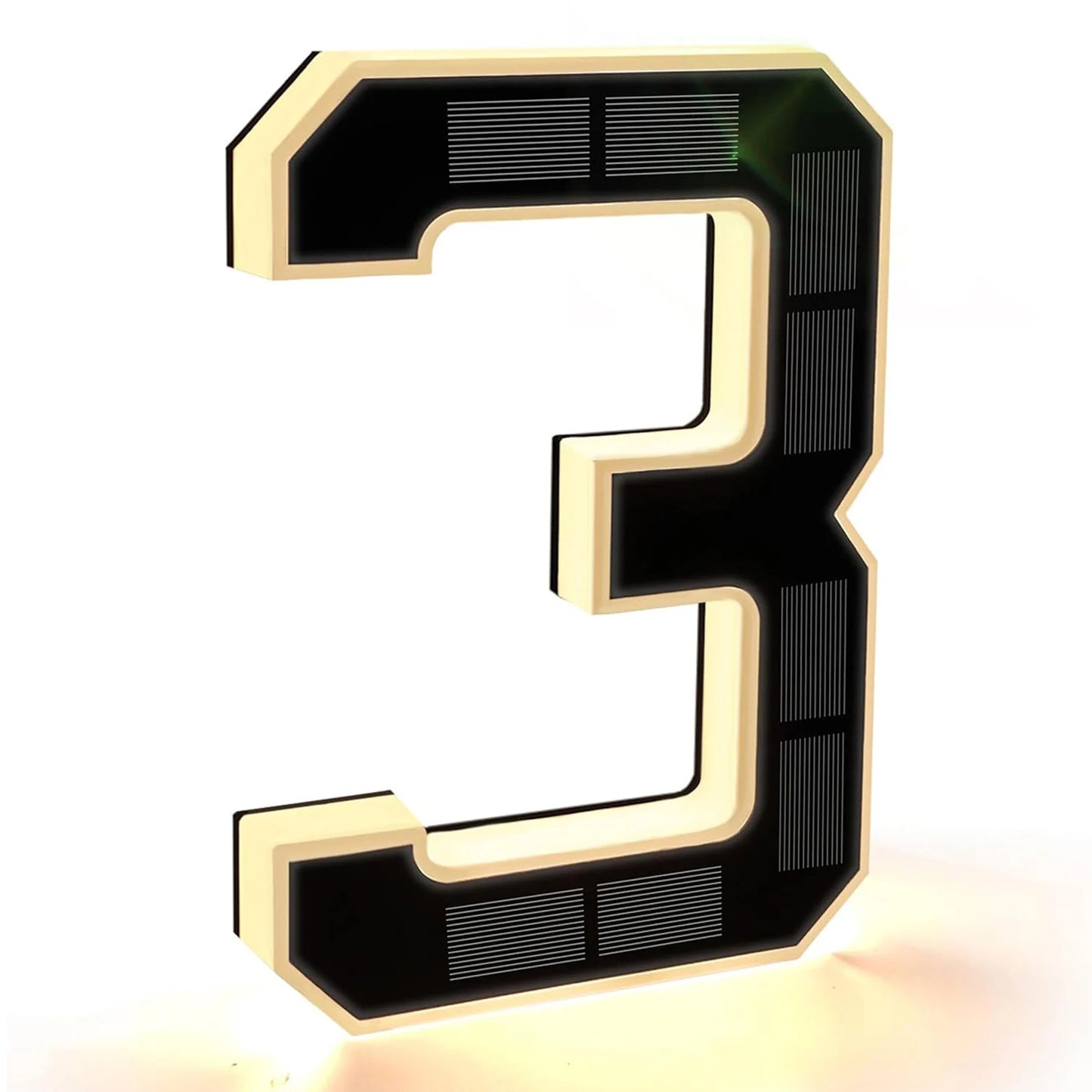 Solar House Number Light - Modern LED Address Sign with Light Sensor for Outdoor Use
