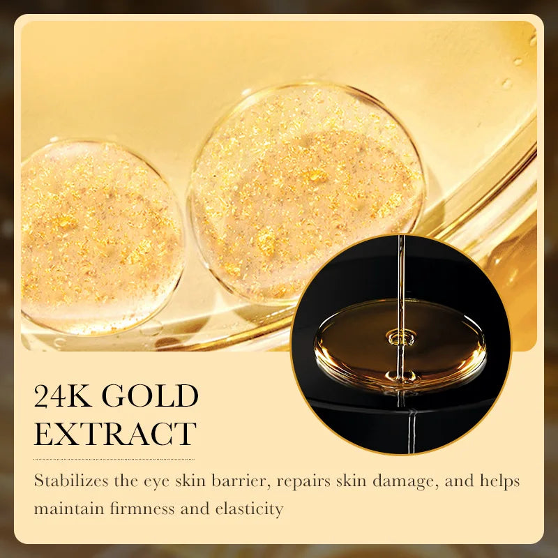 24K Gold Hyaluronic Acid Eye Cream - Firming & Moisturizing Eye Care for Dark Circles and Under-Eye Bags