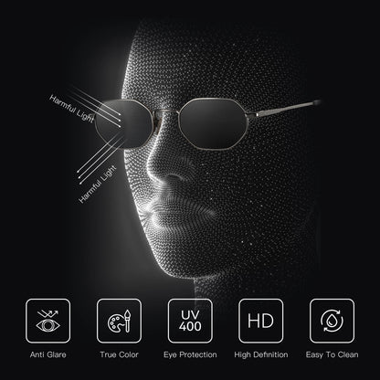 ZENOTTIC Retro Small Polygon Polarized Sunglasses — Metal UV400 Anti-Glare Shades for Men & Women, Driving & Outdoor Eyewear