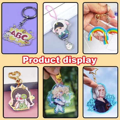Custom Acrylic Keychain - Personalized Cartoon, Anime & Photo Hologram Clear Key Ring Gift