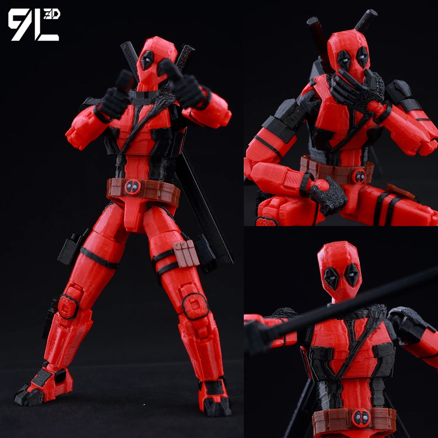 9L3D Lucky13 T13 Action Figures — 3D Printed Deadpool, Wolverine, Batman, Spider-Man & Venom Anime Model Toys, Collectible Gift