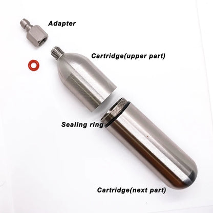 3/8-24UNF CO2 Cartridges – High Pressure Stainless Steel Rechargeable Cylinder for Oxygen Training, Scuba & Rescue Vest