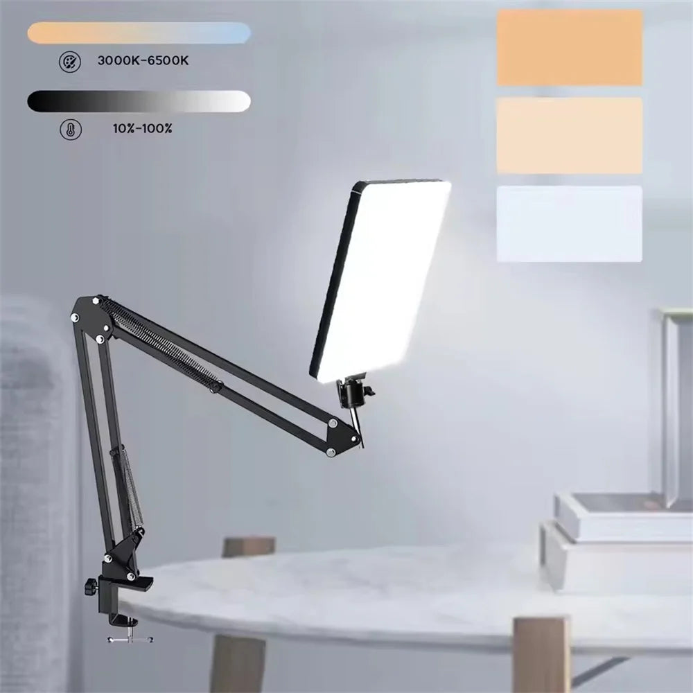 BSLIUFANG LED Photography Light with Scissor Arm Stand – Selfie Ring Light for Zoom, YouTube, Live Streaming & Conference Lighting Setup
