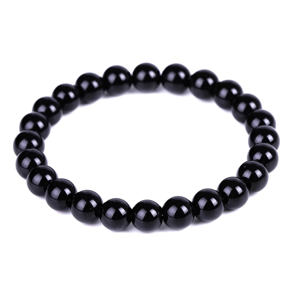 Black Obsidian Natural Stone Bracelet | Fat Relief, Blood Circulation & Anti-Anxiety Jewelry for Men & Women