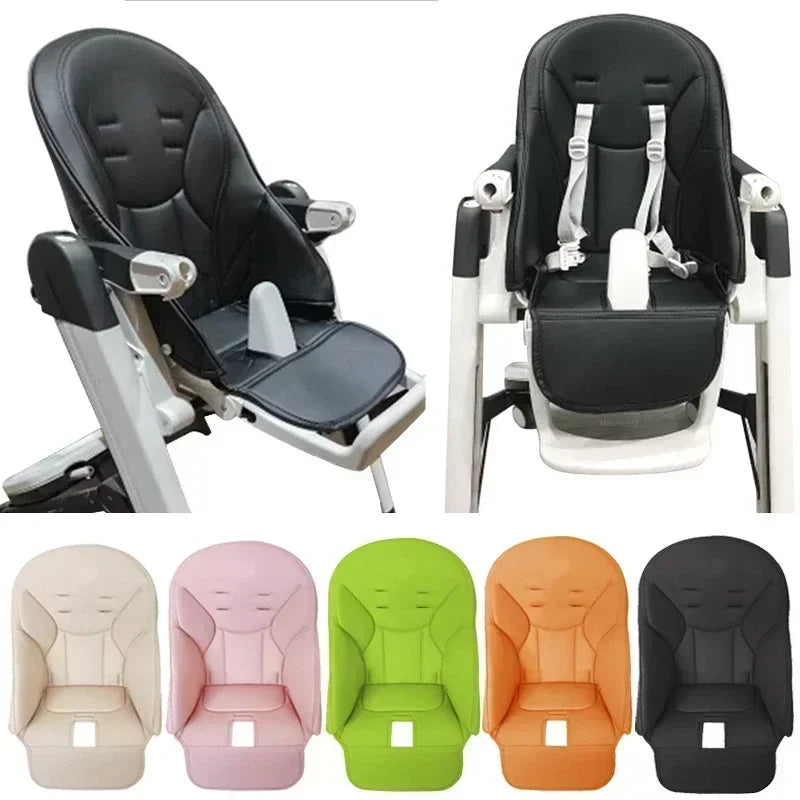 Baby Stroller Leather Cushion Seat Cover, PU Composite Sponge Padded Baby Dining Chair Protector, Comfortable Stroller Seat Accessories