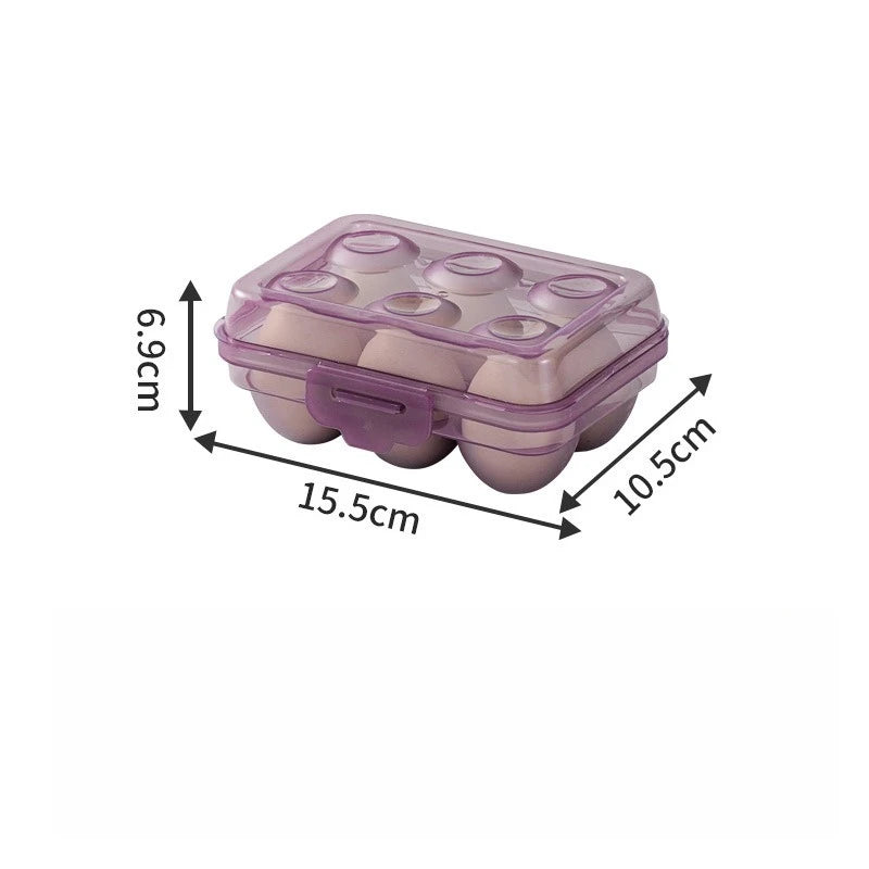 Stackable Egg Storage Box - 6/15/24 Grid Anti-Collision Egg Holder with Durable Multi-Layer Refrigerator Organizer