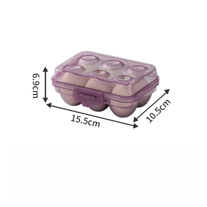 Stackable Egg Storage Box - 6/15/24 Grid Anti-Collision Egg Holder with Durable Multi-Layer Refrigerator Organizer