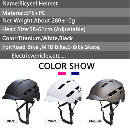PJT New Cycling Helmet - In-Mold Mountain & Road Bike Helmet with USB Rechargeable Tail Light, Sports Safety MTB Helmet