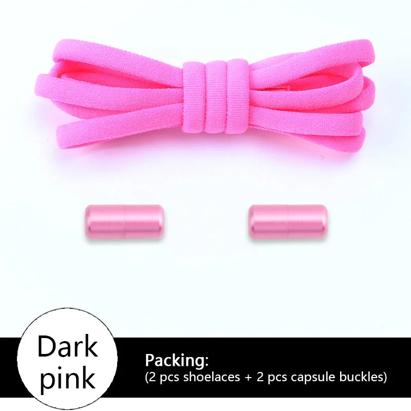 New Colorful Elastic No-Tie Shoelaces – Round Sneakers Laces for Kids & Adults