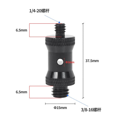 Reinforced Camera Screw Adapter - 1/4 to 3/8 Inch Male Female Thread Converter for Tripod Monopod Ball Head Light Bike Mount
