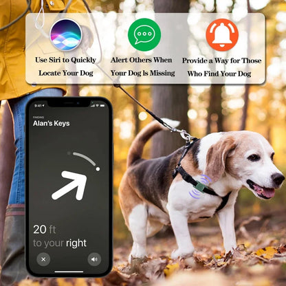 2-Pack AirTag Dog Collar Holders — Waterproof Silicone Hidden Loop Anti-Lost Tracker Accessory