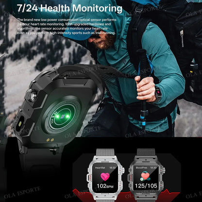 Military Smart Watch HT30 - Outdoor Sports Fitness Tracker with GPS & Bluetooth Calls