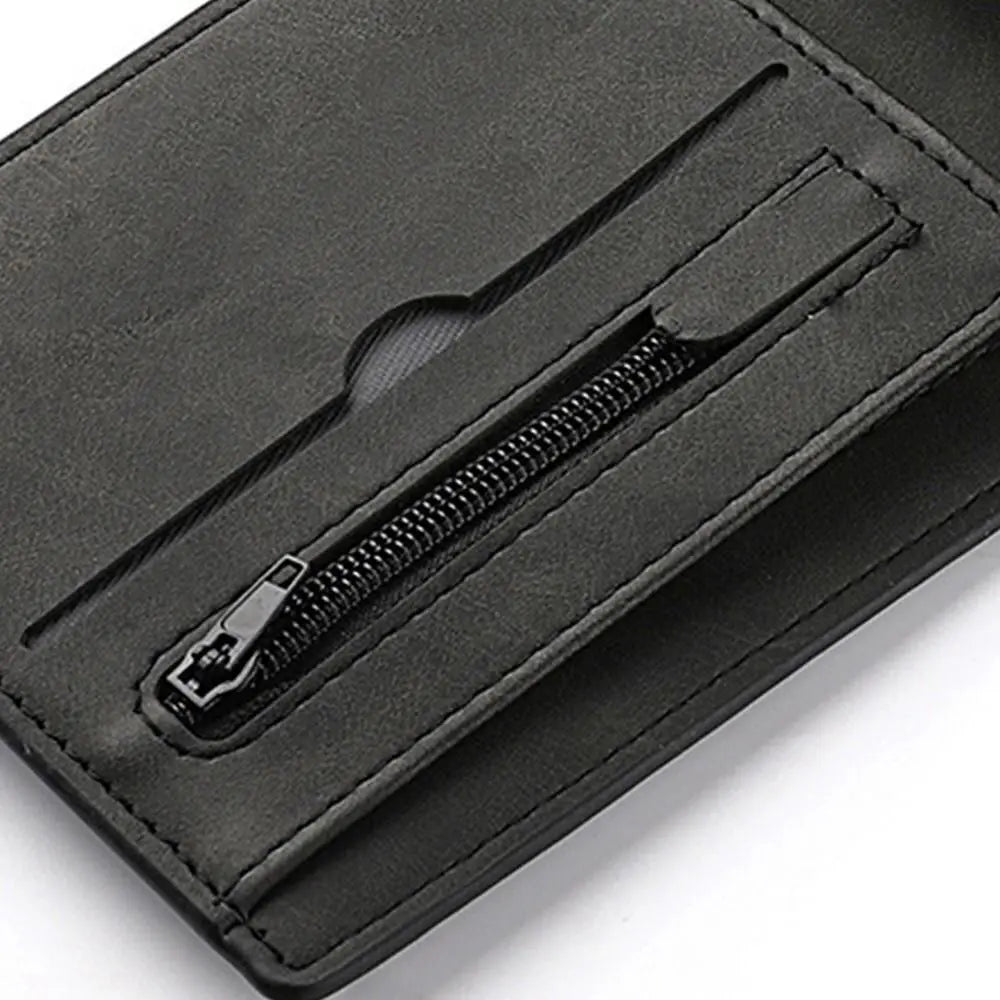 Men’s PU Leather Wallet – Multi-Card Slot Folding Short Wallet with Large Capacity Coin Purse