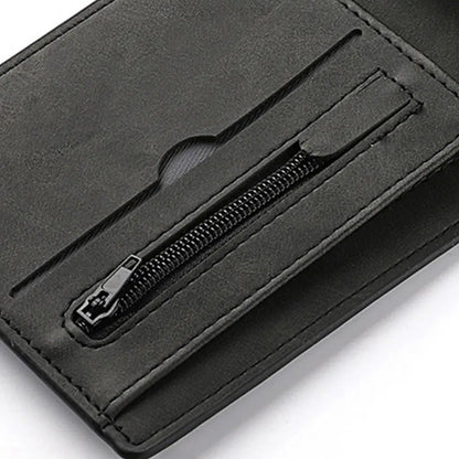 Men’s PU Leather Wallet – Multi-Card Slot Folding Short Wallet with Large Capacity Coin Purse