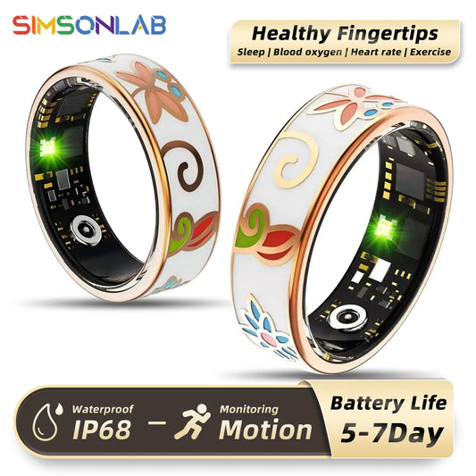 New Smart Ring 5ATM Waterproof – Wireless Call, Heart Rate, Sleep & Blood Oxygen Monitoring Fitness Tracker for Android & iOS (Unisex Gift Smart Health Ring)