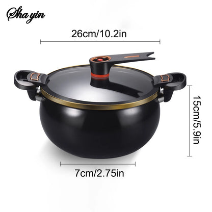 7L Chubby Micro Pressure Pot - Large Capacity Non-Stick Multi-Functional Stew Pot for Gas & Induction Cooking