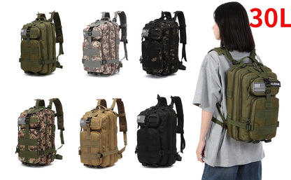30L/50L Waterproof Nylon Backpack – 1000D Tactical Outdoor Bag for Camping, Hiking, Fishing & Hunting