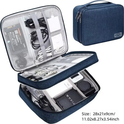 Portable Waterproof Travel Cable Organizer Bag – Digital Electronics USB Charger & Data Cord Storage
