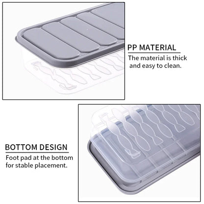 Freezer Dumpling Storage Box — Stackable Square Plastic Food Saver with Lid, Single-Layer Sealed Transparent Container