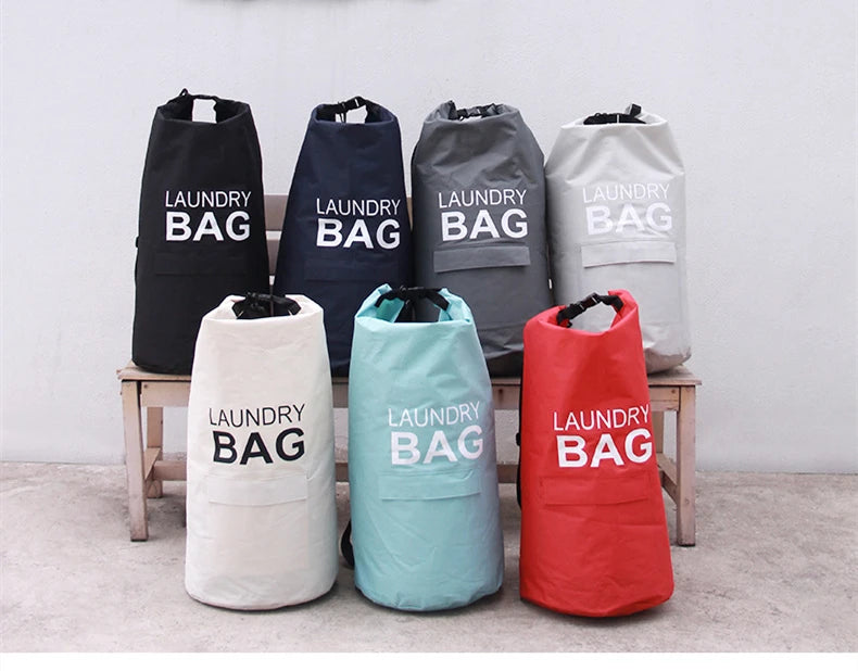 71L Laundry Backpack Hamper — Large Oxford Laundry Bag with Adjustable Shoulder Straps & Pocket