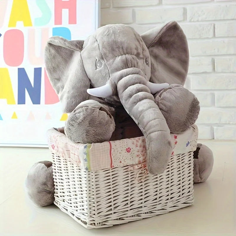 40cm Soft Elephant Plush Toy - Cute Stuffed Animal Sleeping Pillow for Kids, Room Decor & Birthday Gift