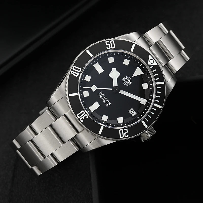 San Martin SN0121T Titanium Diving Watch – NH35 Automatic Movement, Grade 2 Titanium, 120-Click Bezel, 300M Waterproof Wristwatch