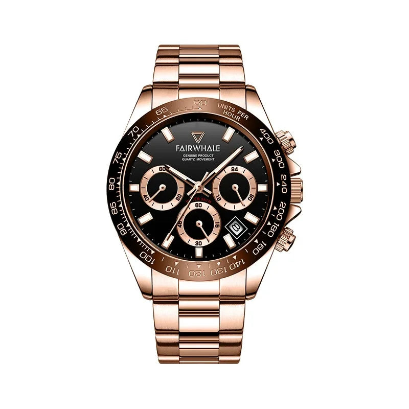 Men’s Sport Quartz Watch - Luminous Chronograph 3-Eye Waterproof Casual Wristwatch